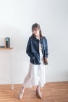 Navy 深藍單排鈕中短款風衣, Jacket/ JK8094