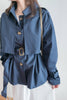 Navy 深藍單排鈕中短款風衣, Jacket/ JK8094