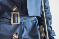 Navy 深藍單排鈕中短款風衣, Jacket/ JK8094