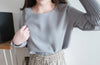 【現貨限量回歸 GreyishBlue/White】Pleated Sleeve 簡約雪紡漸細百褶手袖, Blouse/ BU8856