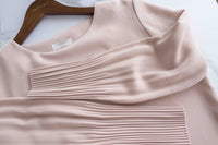 【現貨限量回歸 GreyishBlue/White】Pleated Sleeve 簡約雪紡漸細百褶手袖, Blouse/ BU8856