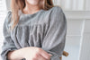 Secret Check 皺條紋暗格橡筋修腰, Blouse/ BU8872 (black sold out)