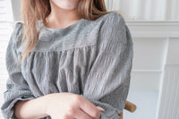 Secret Check 皺條紋暗格橡筋修腰, Blouse/ BU8872 (black sold out)