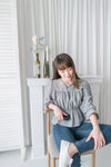 Secret Check 皺條紋暗格橡筋修腰, Blouse/ BU8872 (black sold out)