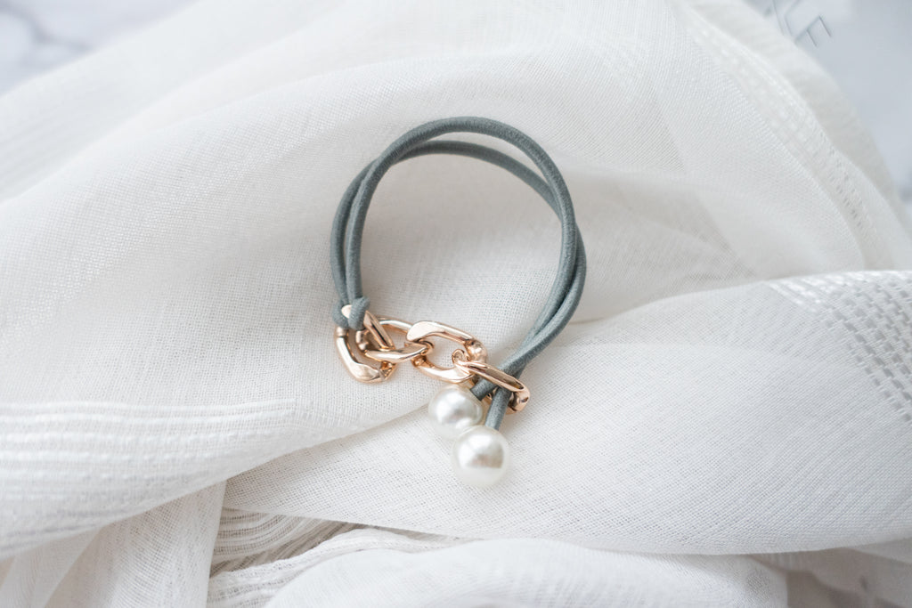 Chain Pearl, Bracelet & Hairband/ HA8115 (Beige sold out)