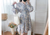 【早秋預訂優惠 -$15】（intent x Korea 獨家款) Porcelain 線條青花瓷顯瘦後橡筋, Dress/ DS9135 （Pre-order/優惠 9月14日完結)