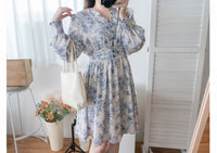 【早秋預訂優惠 -$15】（intent x Korea 獨家款) Porcelain 線條青花瓷顯瘦後橡筋, Dress/ DS9135 （Pre-order/優惠 9月14日完結)