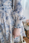 【早秋預訂優惠 -$15】（intent x Korea 獨家款) Porcelain 線條青花瓷顯瘦後橡筋, Dress/ DS9135 （Pre-order/優惠 9月14日完結)