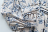 【早秋預訂優惠 -$15】（intent x Korea 獨家款) Porcelain 線條青花瓷顯瘦後橡筋, Dress/ DS9135 （Pre-order/優惠 9月14日完結)