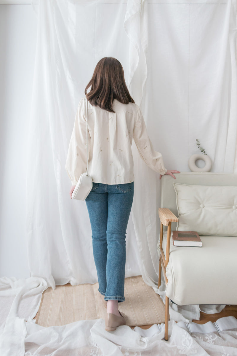 Rosegold Button 全條彈性玫瑰金鈕扣修身直腳, Jeans/ PT8365