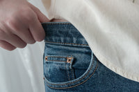 Rosegold Button 全條彈性玫瑰金鈕扣修身直腳, Jeans/ PT8365