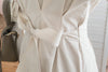 Light Beige 淺杏車褶修腰淑女連身裙, Dress/ DS9166