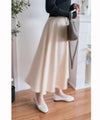 Silk Smooth 四色絲滑質料顯瘦傘形長裙, Skirt/ SK8673 （black/mint sold out)