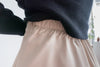 Silk Smooth 四色絲滑質料顯瘦傘形長裙, Skirt/ SK8673 （black/mint sold out)