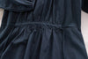 Navy 深藍腰間皺褶後修腰傘裙, Dress/ DS9165