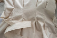 Light Beige 淺杏車褶修腰淑女連身裙, Dress/ DS9166