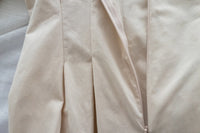 Light Beige 淺杏車褶修腰淑女連身裙, Dress/ DS9166