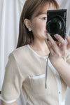 Round Shell Stone, Earrings/ ER8285