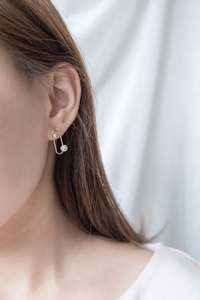 Pearl with Crystal, Earrings/ ER8280 (Gold Soldout)