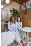 Wave 超彈性合身波浪邊裝飾打底單穿, Top/ TP8833 (White/lavender Sold out)