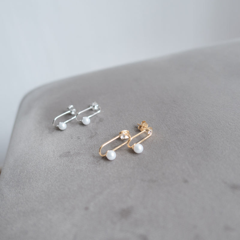 Pearl with Crystal, Earrings/ ER8280 (Gold Soldout)