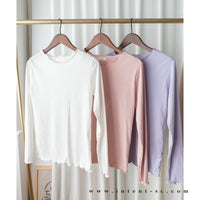 Wave 超彈性合身波浪邊裝飾打底單穿, Top/ TP8833 (White/lavender Sold out)