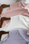 Wave 超彈性合身波浪邊裝飾打底單穿, Top/ TP8833 (White/lavender Sold out)