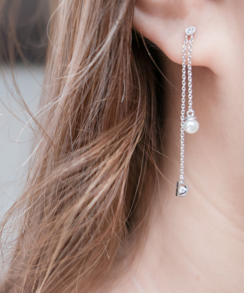 Pearl Crystal Drop Earrings/ ER8333