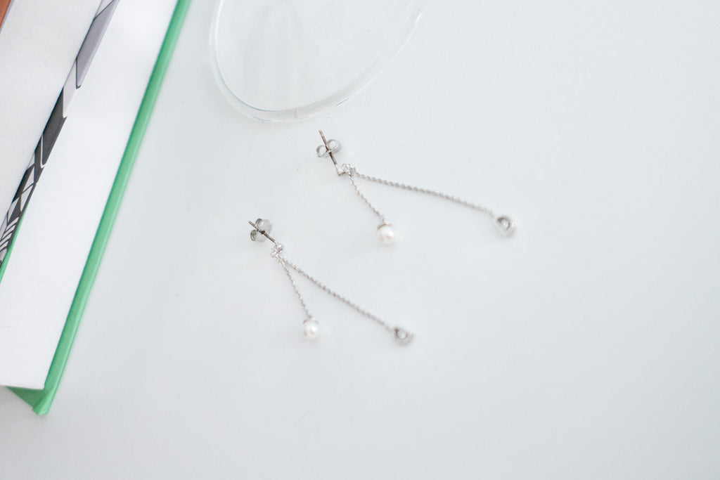 Pearl Crystal Drop Earrings/ ER8333