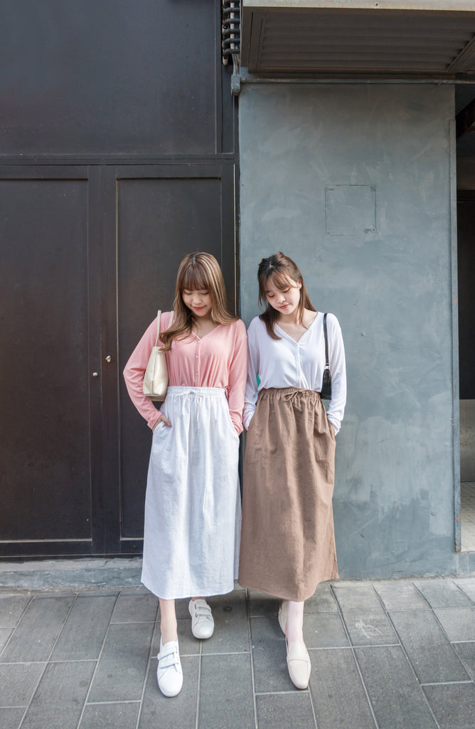 Daily Tone 隨性麻棉口袋傘裙, Skirt/ SK8683 (brown sold out)