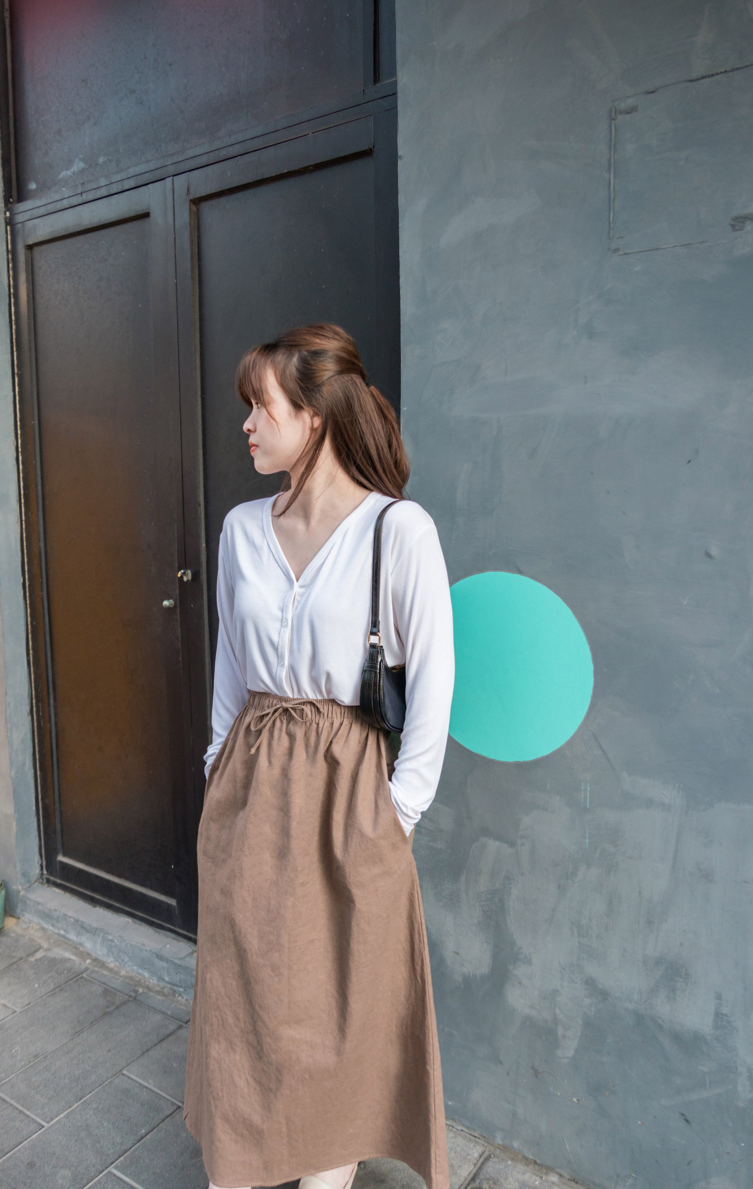 Daily Tone 隨性麻棉口袋傘裙, Skirt/ SK8683 (brown sold out)