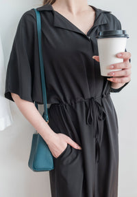 [限量現貨回歸]  Collar 輕優雅隨性質感連身褲, Jumpsuit/ DS9190