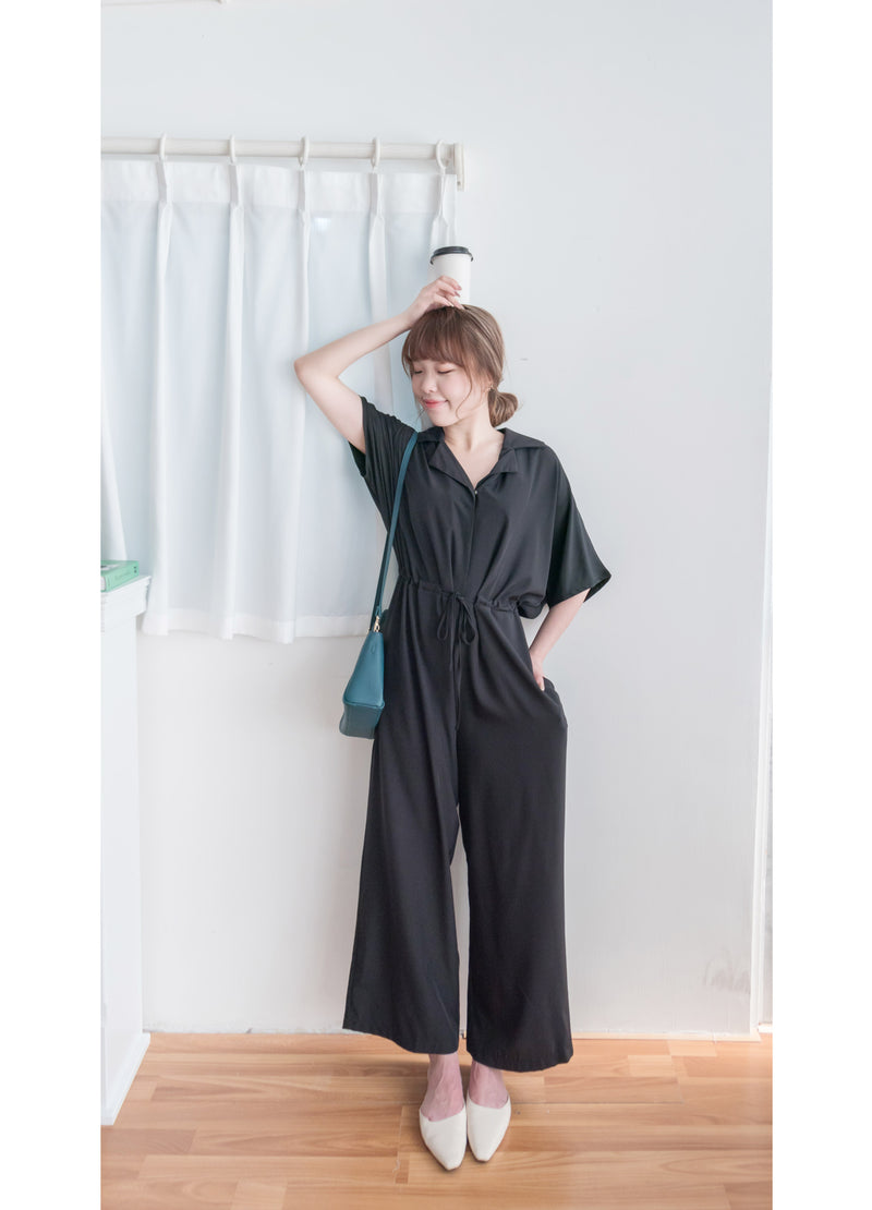 [限量現貨回歸]  Collar 輕優雅隨性質感連身褲, Jumpsuit/ DS9190