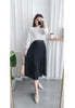 Elegant Buckle 金釦裝飾飄逸雙層細褶, Skirt/ SK8681 (black sold out)