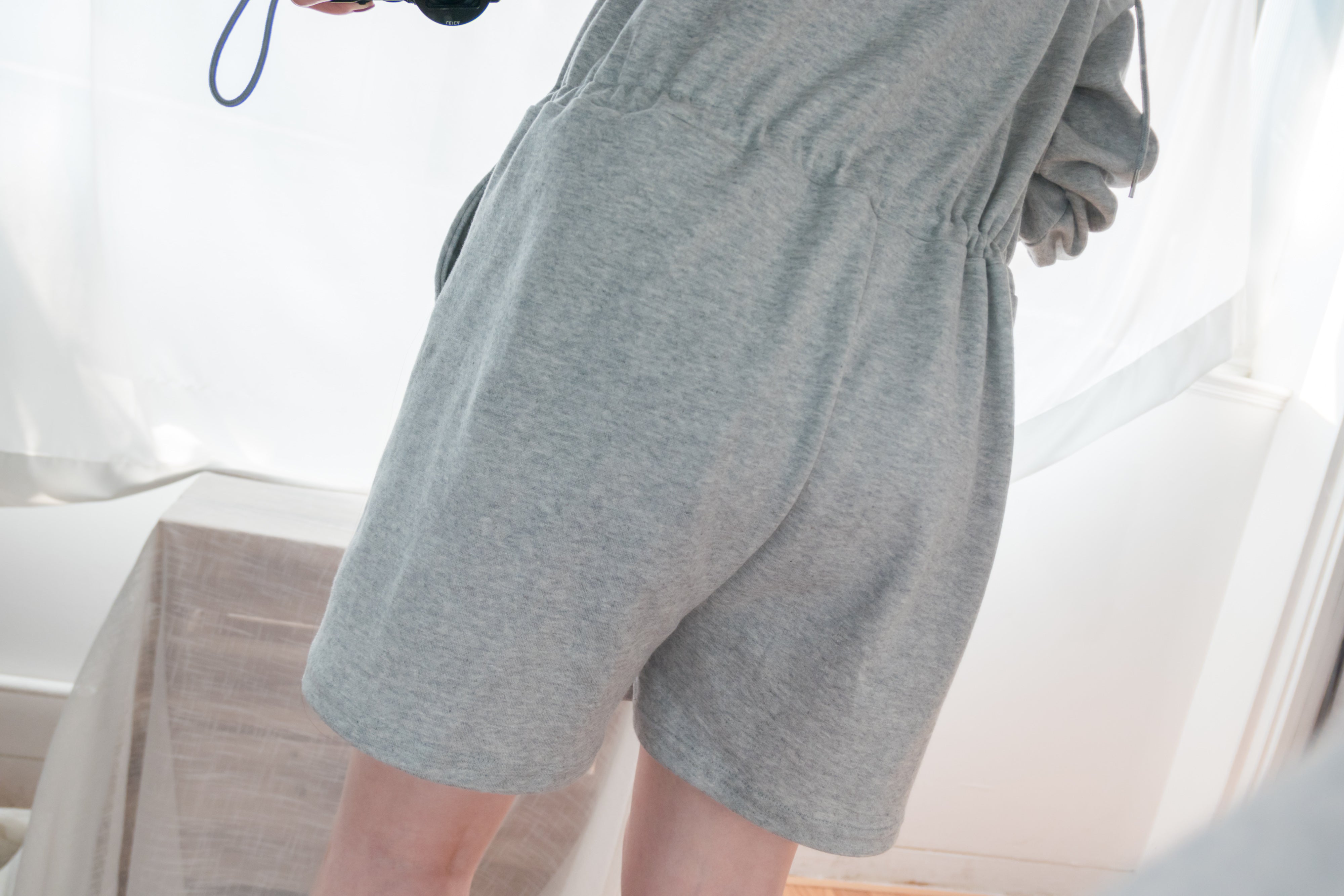 Daily 輕便彈性棉質束帶修腰連身褲, Jumpsuit/ DS9186
