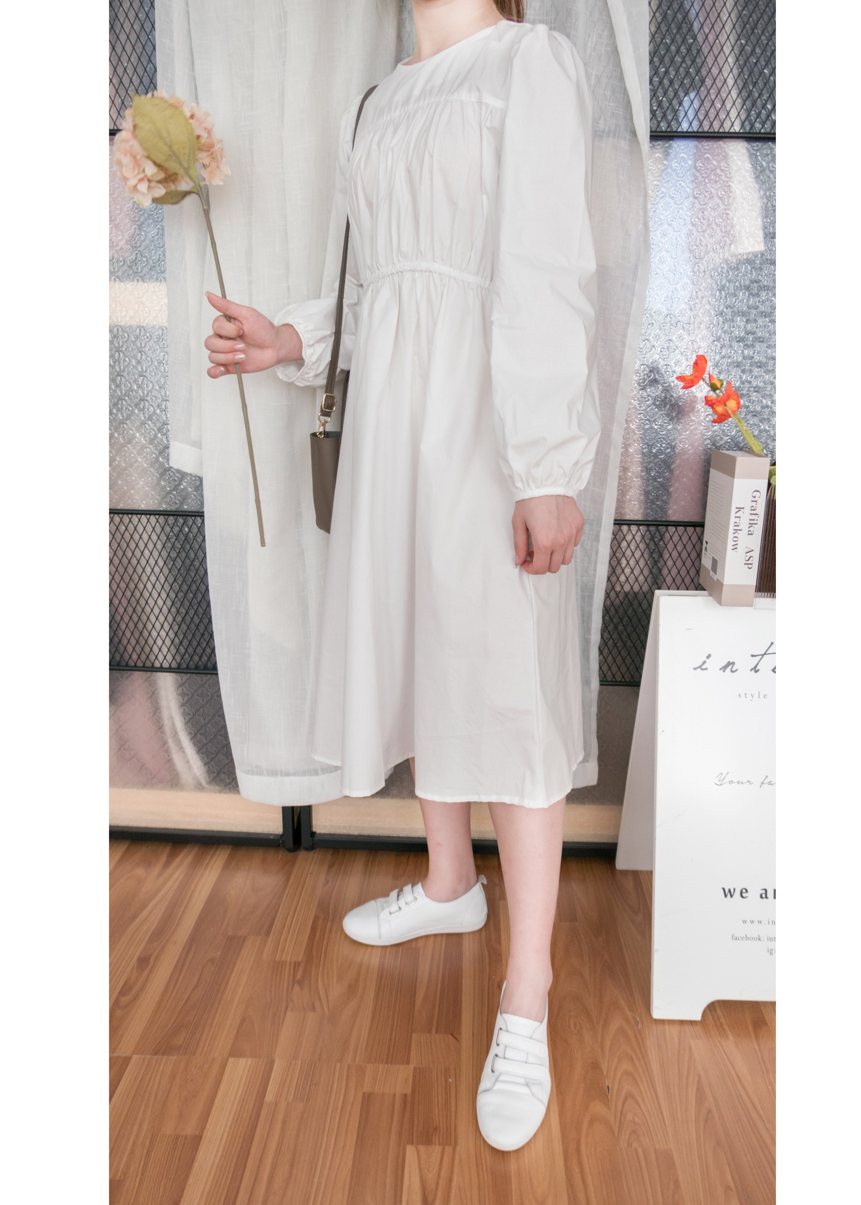 White Coco 隨性挺身棉質橡筋腰, Dress/ DS9196