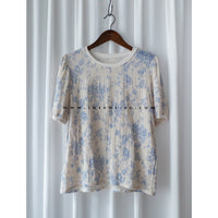[ 限時重開訂購🕣 ] Pottery 淺藍陶瓷花圓領, Blouse/ TP8852(pre-order 5月28日截單）