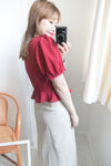 立體荷葉圓點波浪尾, Blouse/ L002