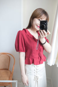 立體荷葉圓點波浪尾, Blouse/ L002