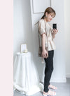 buckle 淺杏圓形大理石腰帶修腰, blouse/ BU8532