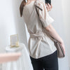 buckle 淺杏圓形大理石腰帶修腰, blouse/ BU8532