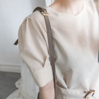 buckle 淺杏圓形大理石腰帶修腰, blouse/ BU8532