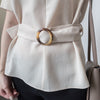 buckle 淺杏圓形大理石腰帶修腰, blouse/ BU8532