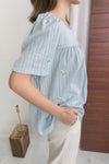 little Floral 飄逸麻棉方領刺綉小花, Blouse/ BU8562
