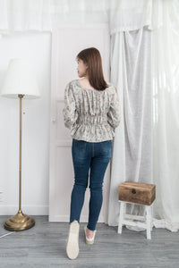 Branches 顯瘦氣質水彩花枝雙橡筋修腰, Blouse/ BU8612