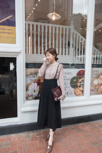 Ruffle 粉杏雪紡百褶波浪衫身手袖, Blouse/ BU8623
