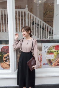 Ruffle 粉杏雪紡百褶波浪衫身手袖, Blouse/ BU8623