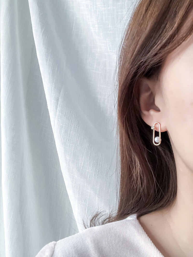 Pearl with Crystal, Earrings/ ER8280 (Gold Soldout)