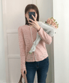 Romance Lace 粉色微彈幼細雕花邊蕾絲紋, Blouse or Outer/ BU8614