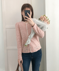 Romance Lace 粉色微彈幼細雕花邊蕾絲紋, Blouse or Outer/ BU8614